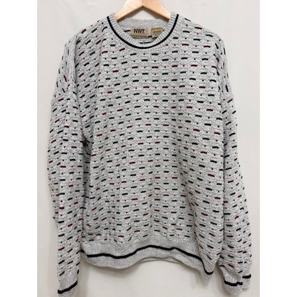 Northwest Territory Vintage 90s Made in USA Textured Dash Knit Sweater Large